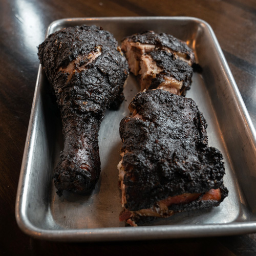 Smoked Jerk. Chicken Quarters